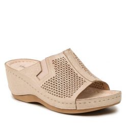 Klapki Clara Barson. Brązowe klapki damskie Clara Barson, bez wzorów, bez obcasa. Za 99.99 zł.