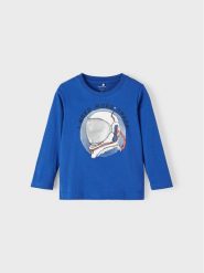 NAME IT Bluzka 13221576 Niebieski Regular Fit. Niebieskie t-shirty chłopięce Name it, bez wzorów, z bawełny, bez ramiączek. Za 59.99 zł.