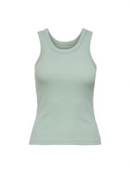 ONLY Top Val 2-Way 15371705 Zielony Slim Fit. Zielone topy damskie Only, s, bez wzorów, z bawełny, bez ramiączek. Za 59.99 zł.