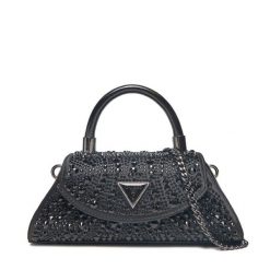 Torebka Guess. Czarne torebki klasyczne damskie Guess, z aplikacjami, bez dodatków. Za 409.99 zł.