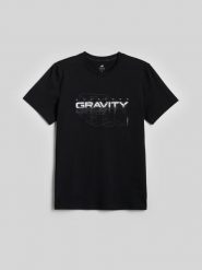 4F T-shirt slim z nadrukiem męski - czarny XL. Czarne t-shirty męskie 4f, m, bez wzorów, z bawełny, bez kołnierzyka. Za 69.99 zł.