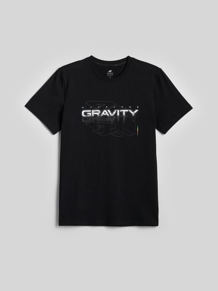 4F T-shirt slim z nadrukiem męski - czarny XL. Czarne t-shirty męskie 4f, m, bez wzorów, z bawełny, bez kołnierzyka. Za 69.99 zł.