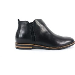 BOTKI DAMSKIE GAI D624 CZA. Botki damskie GAIA VERDI, ze skóry, bez obcasa, bez zapięcia. Za 139.00 zł.