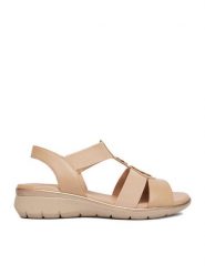 Go Soft Sandały CEO-WI16-INES-07 Beżowy. Brązowe sandały damskie GO SOFT, bez wzorów, ze skóry, bez obcasa, na płaskiej podeszwie. Za 179.99 zł.