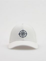 Czapka baseball z haftem - biały. Białe czapki męskie Reserved, bez wzorów. W wyprzedaży za 27.99 zł.