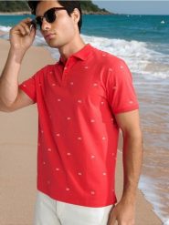 Koszulka polo - różowy. Czerwone koszulki polo męskie Sinsay, l, bez wzorów, bez ramiączek. Za 39.99 zł.