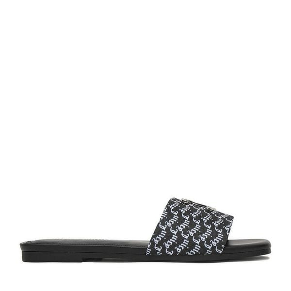 Klapki Juicy Couture. Czarne klapki damskie Juicy Couture, bez wzorów, bez obcasa. Za 159.99 zł.