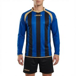 Kurtka Treningowa Running KIT RIAD ML Niebieska-Czarna. Czarne kurtki treningowe męskie Legea, xl, bez wzorów, z bawełny, do biegania. Za 80.00 zł.