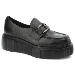 Czarne Półbuty Armodo Stylowe Wsuwane Obuwie Damskie. Czarne półbuty damskie Armodo, bez wzorów, ze skóry, eleganckie, bez obcasa. Za 409.00 zł.