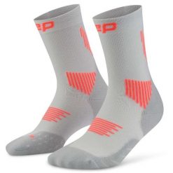 Męskie krótkie skarpety kompresyjne sportowe Core Run do połowy łydki CEP. Szare skarpetki damskie CEP, bez wzorów, z elastanu. Za 84.00 zł.