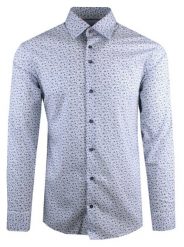 Elegancka, Męska Koszula, Taliowany Krój - Victorio - Drobny Wzór Kwiatowy. Koszule męskie Victorio, m, bez wzorów, z bawełny, bez kołnierzyka, bez ramiączek. Za 149.00 zł.