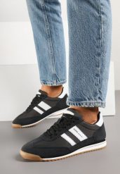Czarno-Białe Sneakersy Klasyczne Tenisówki ze Skórzaną Wkładką i Zamszem Naturalnym Tilritia. Czarne trampki i tenisówki damskie Born2be, bez wzorów, z jeansu. Za 179.99 zł.