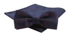 Zestaw: Mucha z Poszetką - Alties - Ciemne Bordo, Groszek i Paisley. Czerwone krawaty i muchy męskie Alties, bez wzorów, eleganckie. Za 54.00 zł.