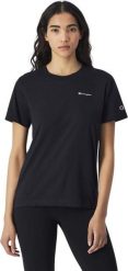 Koszulka sportowa damska Champion SS Tee. Czarne bluzki sportowe damskie CHAMPION, l, z bawełny, bez kołnierzyka, bez ramiączek. Za 98.99 zł.