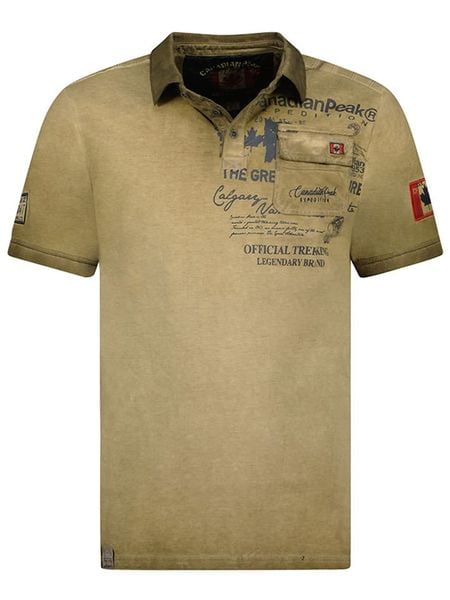 Canadian Peak Koszulka polo "Keoneak" w kolorze khaki rozmiar: S. Brązowe koszulki polo męskie Canadian Peak, s, bez wzorów, z bawełny, bez ramiączek. Za 74.46 zł.