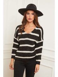 L'armoire de Suzette Sweter w kolorze czarno-białym rozmiar: 38/40. Czarne swetry klasyczne damskie L'armoire de Suzette, l, bez kołnierzyka. Za 130.50 zł.