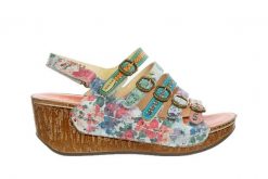 Sandały Laura Vita Dino 0523 Poudre 202046, Wielokolorowy - 39. Sandały damskie Laura Vita, bez wzorów, z gumy, bez obcasa, na koturnie. W wyprzedaży za 224.10 zł.