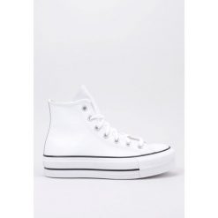 Buty sportowe damskie Converse Chuck Taylor All Star Lift Leather High. Białe buty sportowe na co dzień damskie Converse, bez wzorów, ze skóry. Za 400.50 zł.