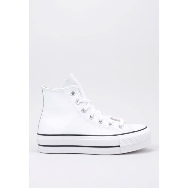 Buty sportowe damskie Converse Chuck Taylor All Star Lift Leather High. Białe buty sportowe na co dzień damskie Converse, bez wzorów, ze skóry. Za 400.50 zł.