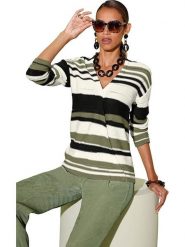 WITT WEIDEN Sweter w kolorze biało-oliwkowym rozmiar: 40. Białe swetry klasyczne damskie WITT WEIDEN, bez kołnierzyka. Za 118.01 zł.