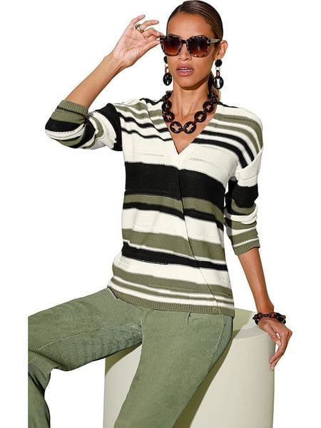 WITT WEIDEN Sweter w kolorze biało-oliwkowym rozmiar: 40. Białe swetry klasyczne damskie WITT WEIDEN, bez kołnierzyka. Za 82.99 zł.