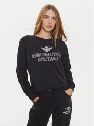 Aeronautica Militare Bluza 242FE1971DF567 Czarny Regular Fit. Czarne bluzy bez kaptura damskie AERONAUTICA MILITARE, s, z bawełny. Za 289.99 zł.