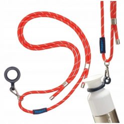 Pasek Dopper Cord czerwony do butelki regulowany eko linka uchwyt crossbody. Czerwone paski damskie DOPPER, bez wzorów, sportowe. Za 69.90 zł.