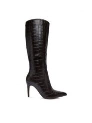 Nine West Kozaki CEO-SL95027 01 Brązowy ciemny. Brązowe kozaki damskie Nine West, bez obcasa, na szpilce. Za 329.99 zł.