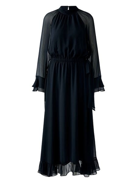 Oui Sukienka w kolorze czarnym rozmiar: 40. Czarne sukienki damskie Oui, bez wzorów, bez kołnierzyka, bez ramiączek, maxi, rozkloszowane. Za 335.82 zł.