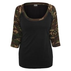 Koszulka damska Urban Classic raglan 2.0. Czarne topy sportowe damskie Urban Classics, bez wzorów, bez ramiączek. Za 93.00 zł.