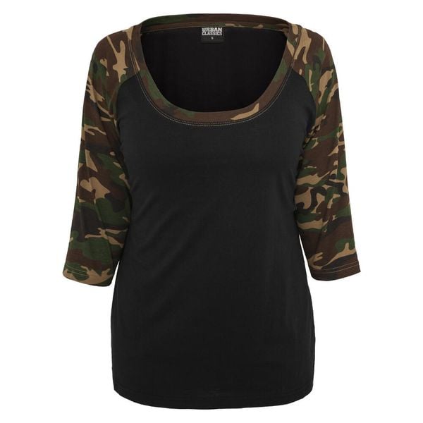 Koszulka damska Urban Classic raglan 2.0. Czarne bluzki sportowe damskie Urban Classics, bez kołnierzyka, bez ramiączek. Za 93.00 zł.