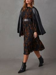 LA Angels Sukienka w kolorze czarno-jasnobrązowym rozmiar: M. Brązowe sukienki damskie LA Angels, m, bez wzorów, bez kołnierzyka, bez ramiączek, midi. Za 183.15 zł.