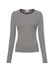 Marie Lund Damska koszulka z długim rękawem Kobiety Dżersej biały|czarny w paski, L. Białe t-shirty damskie Marie Lund, l, bez wzorów, z dżerseju, bez kołnierzyka. Za 149.95 zł.