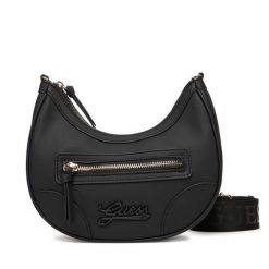 Torebka Guess. Czarne listonoszki damskie Guess, z aplikacjami, bez dodatków. Za 219.99 zł.
