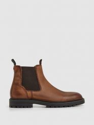 Pepe Jeans FOOTWEAR Skórzane sztyblety "Logan" w kolorze jasnobrązowym rozmiar: 42. Brązowe sztyblety męskie Pepe Jeans FOOTWEAR, z jeansu, bez zapięcia. Za 218.57 zł.