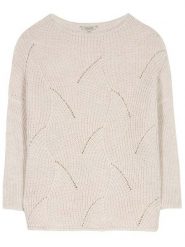 Herrlicher Sweter "Loule" w kolorze kremowym rozmiar: M. Brązowe swetry klasyczne damskie Herrlicher, m, ze splotem, bez kołnierzyka. Za 175.67 zł.