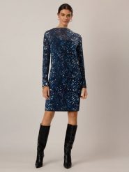 APART Sukienka w kolorze granatowym rozmiar: 42. Niebieskie sukienki damskie Apart, bez wzorów, bez kołnierzyka, bez ramiączek, mini. Za 143.99 zł.