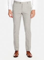 PAKO LORENTE - Wełniane spodnie garniturowe w kratkę. Brązowe spodnie wizytowe męskie Pako Lorente, z wełny. Za 999.99 zł.