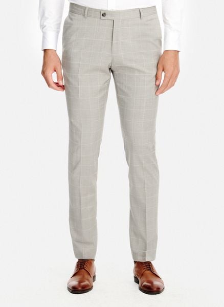 PAKO LORENTE - Wełniane spodnie garniturowe w kratkę. Brązowe spodnie wizytowe męskie Pako Lorente, z wełny. Za 999.99 zł.