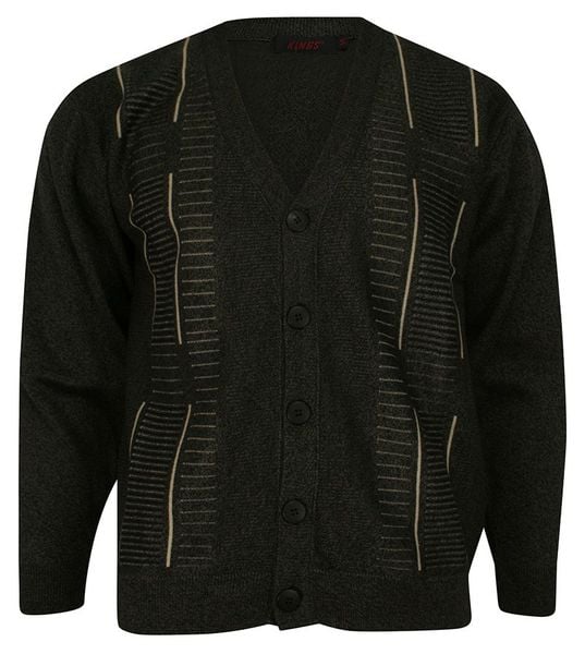 Kardigan, Sweter Zapinany na Guziki Brązowy, Elegancki -KINGS- Męski. Brązowe kardigany męskie Kings, l, bez wzorów, z bawełny, casualowe, bez kołnierzyka. Za 167.00 zł.