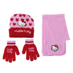 Czapki, szaliki i rękawiczki HELLO KITTY Różowy. Czerwone rękawiczki dziecięce hello kitty, bez ramiączek. Za 88.05 zł.