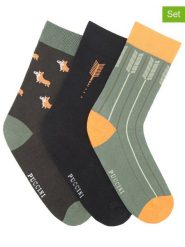 Puccini Skarpety (3 pary) w kolorze czarno-zielonym rozmiar: 39-42. Czarne skarpetki męskie Puccini, bez wzorów. Za 65.95 zł.