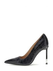 Guess Szpilki FLFCEN SUE08 Czarny. Czarne szpilki Guess, z aplikacjami, z lakierowanej skóry, bez obcasa. Za 674.99 zł.