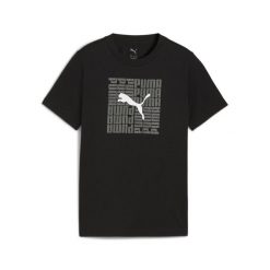 Młodzieżowa koszulka o kwadratowym kroju z grafiką PUMA Black. Czarna bluzki damskie Puma, m, bez wzorów, młodzieżowe, bez kołnierzyka, bez ramiączek. Za 89.00 zł.