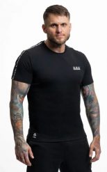 T-Shirt bawełniany Premium z lampasami Classic DBX Bushido. Czarne t-shirty męskie DBX BUSHIDO, l, bez wzorów, z bawełny, bez kołnierzyka. Za 109.99 zł.