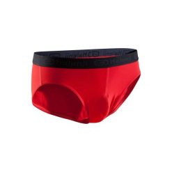 Slipy oddychające do biegania męskie. Czerwone slipki męskie KALENJI, bez wzorów, z elastanu. Za 14.99 zł.