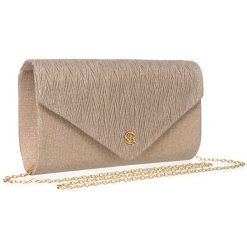 Kopertówka damska Rovicky R-XS021 złota. Żółte torebki wieczorowe ROVICKY, z aplikacjami, z syntetyku, eleganckie, bez kołnierzyka, bez ramiączek. Za 49.99 zł.