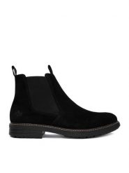 Rieker Botki CEO-33180-01 Czarny. Czarne buty zimowe męskie Rieker, ze skóry, bez zapięcia. Za 439.99 zł.