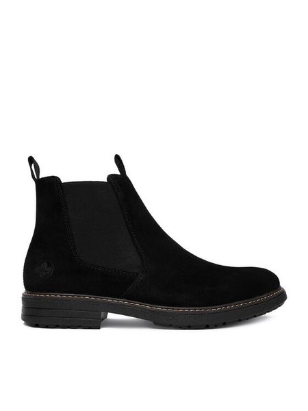 Rieker Botki CEO-33180-01 Czarny. Czarne buty zimowe męskie Rieker, ze skóry, bez zapięcia. Za 439.99 zł.