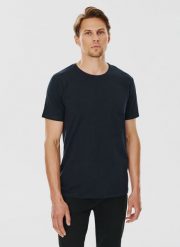 PAKO LORENTE – Granatowy gładki T-shirt Basic. Niebieskie t-shirty męskie Pako Lorente, m, bez wzorów, z bawełny, bez kołnierzyka. Za 99.99 zł.